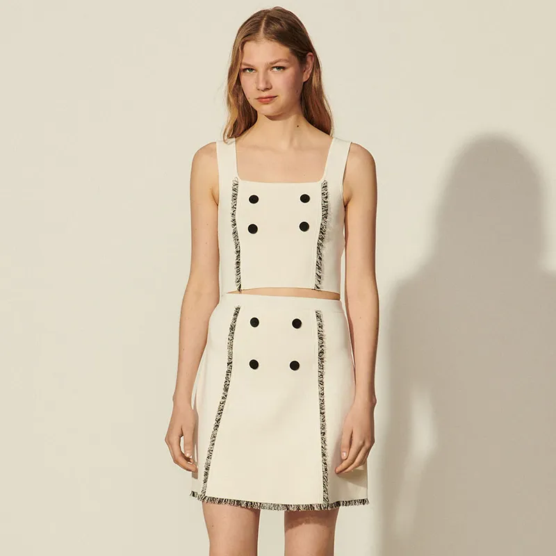 Sandro Casual Short Skirts Women's White-4