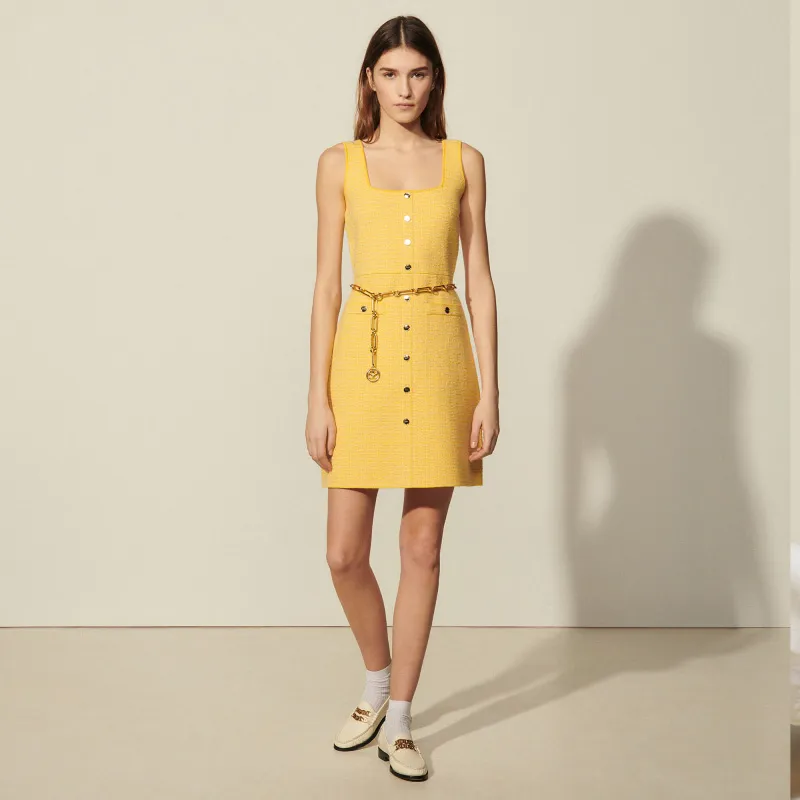 Sandro Sleeveless Dress Women's Yellow-1