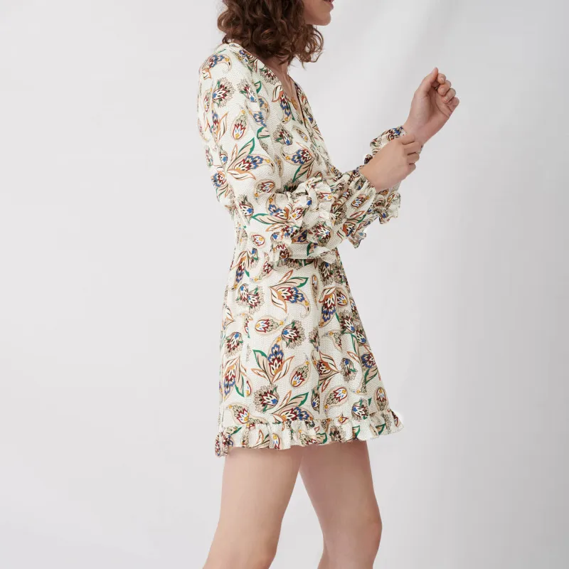 Maje Long Sleeved Dress Women's Beige-3
