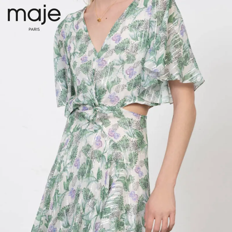 Maje Short-Sleeved Dresses Women's Light Green-3