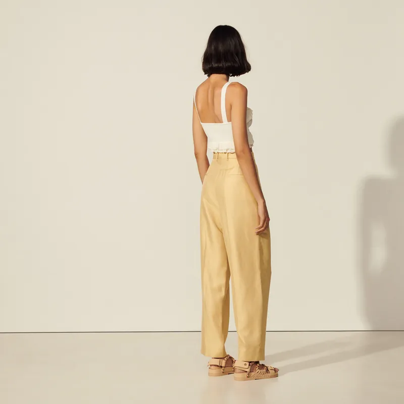 Sandro Suit Trouser Women's Ginger Yellow-1