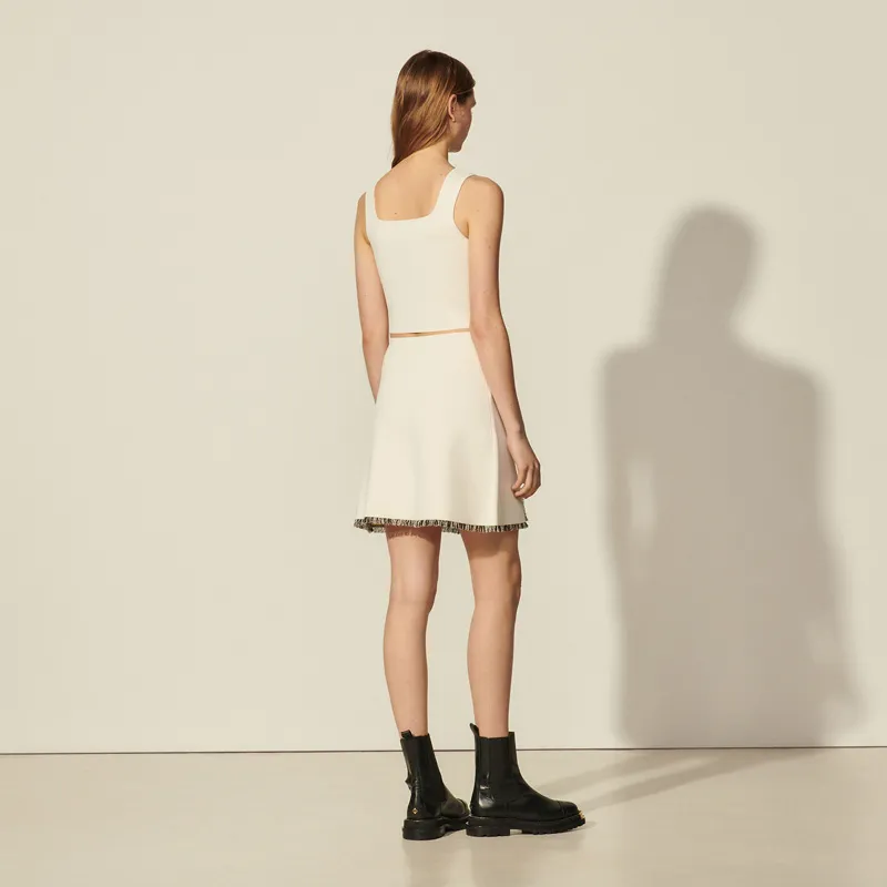 Sandro Casual Short Skirts Women's White-5