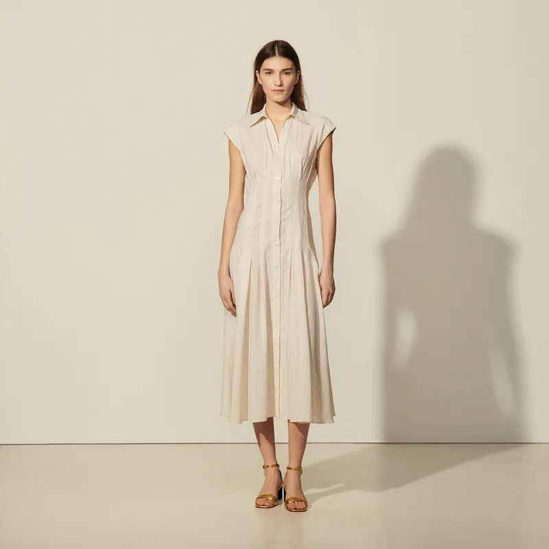 Sandro Sleeveless Dress Women's Light Brown-1