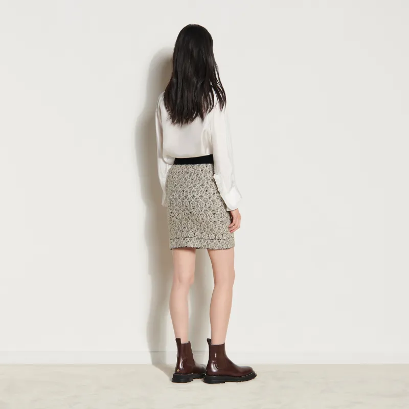 Sandro Casual Short Skirts Women's Black White-1