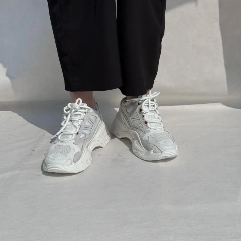 Sandro Mid Top Chunky Sneakers Women's White-6