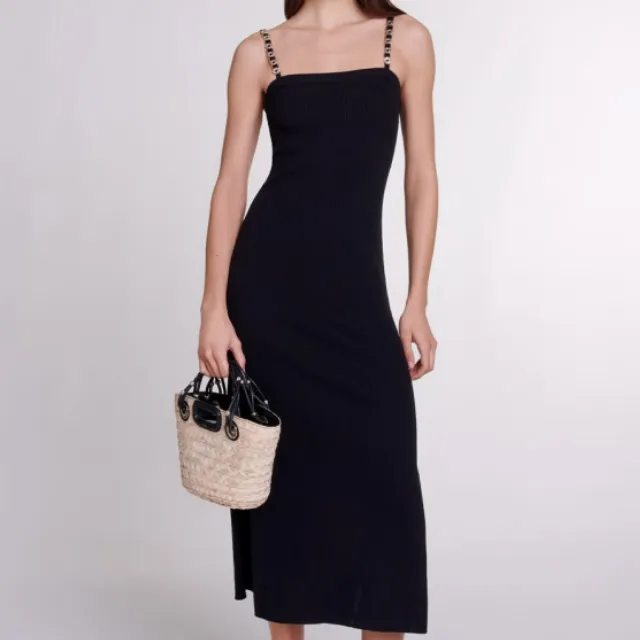 Maje Logo-embellished Maxi Dress-1