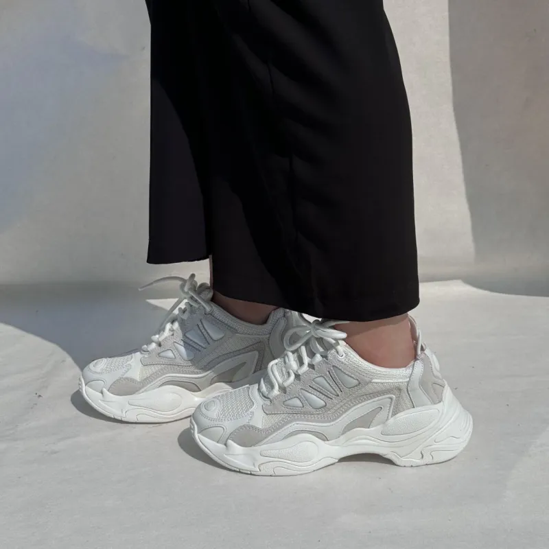 Sandro Mid Top Chunky Sneakers Women's White-10