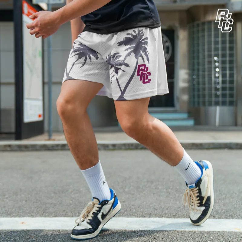 BKCXZICE Loose Fit Breathable American Basketball Shorts Unisex White-3