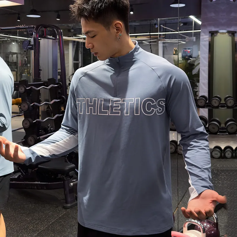 BKCXZICE Loose Fit Stand Collar Basketball T-Shirt Men's-12