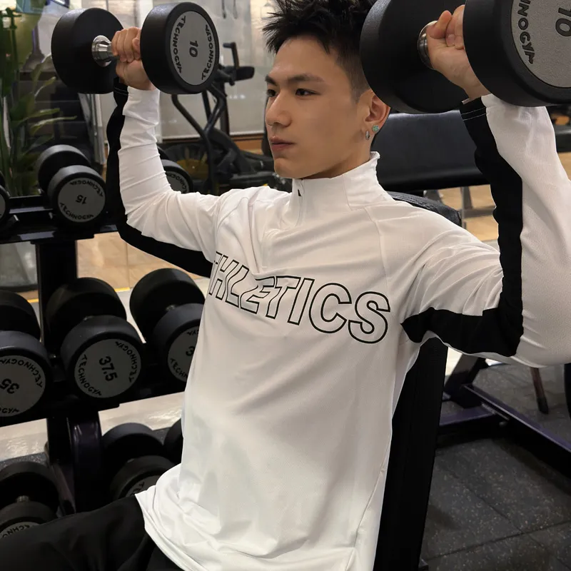 BKCXZICE Loose Fit Stand Collar Basketball T-Shirt Men's-2