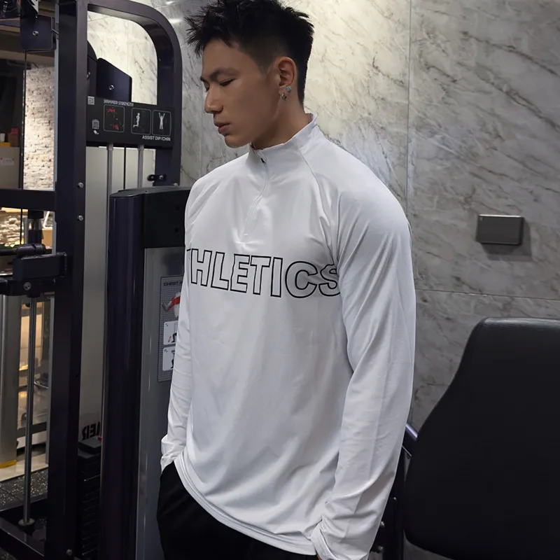 BKCXZICE Loose Fit Stand Collar Basketball T-Shirt Men's-4