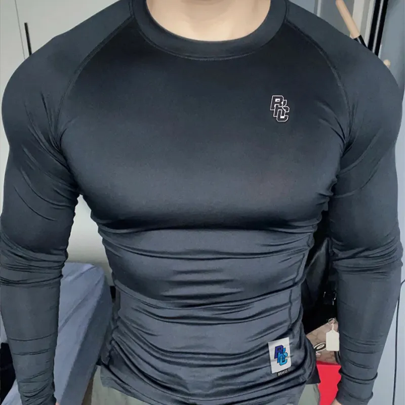 BKCXZICE Training Top Running Fitness Quick Dry Solid Color Versatile Breathable Tight Fit T Shirt Men's White-3