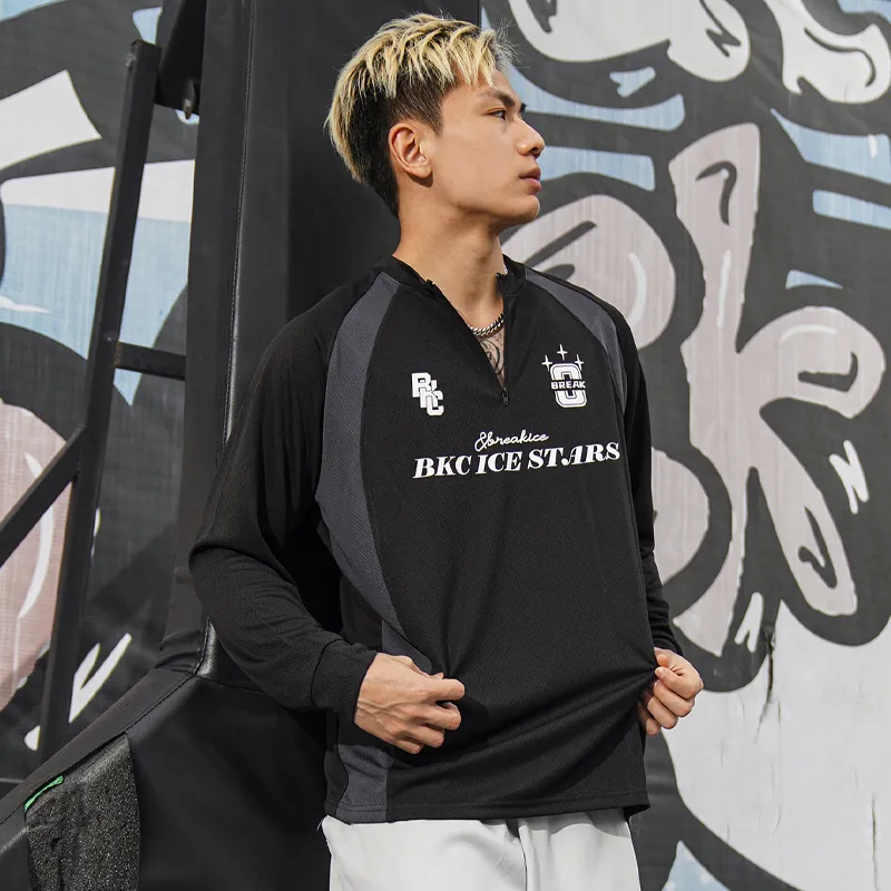 BKCXZICE Basketball Jerseys Unisex Black & Orange-6