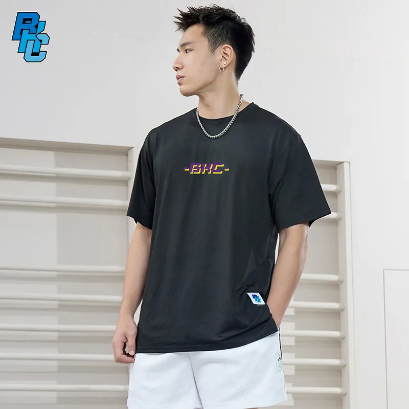 BKCXZICE Sports T Shirt Gradient Color Scheme Running Fitness Crew Neck Basketball Jerseys Unisex-22