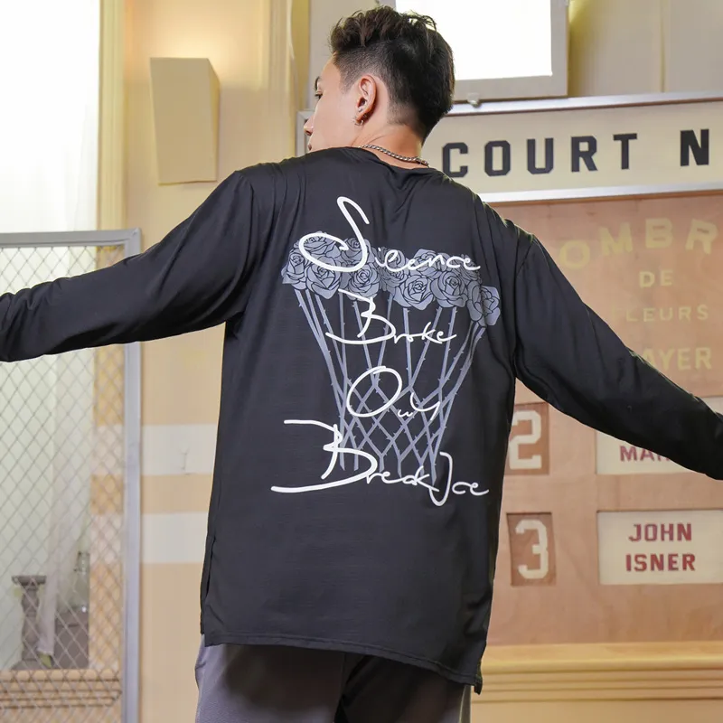BKCXZICE American Vintage Sports Long Sleeved Loose Fit Breathable T Shirt Unisex-19