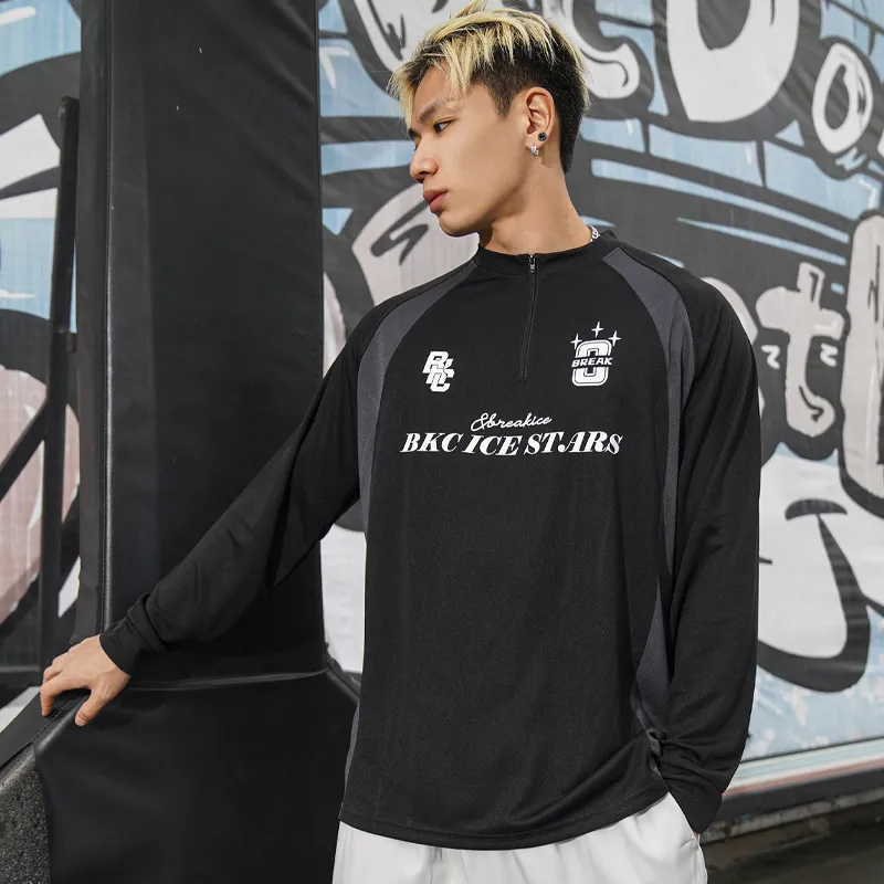 BKCXZICE Basketball Jerseys Unisex Black & Orange-8