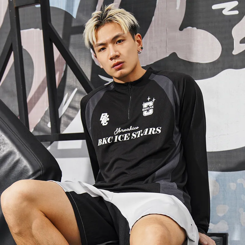 BKCXZICE Basketball Jerseys Unisex Black & Orange-9