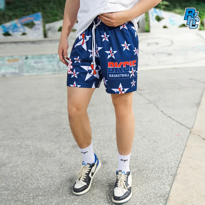 BKCXZICE Basketball Shorts Unisex Blue-2