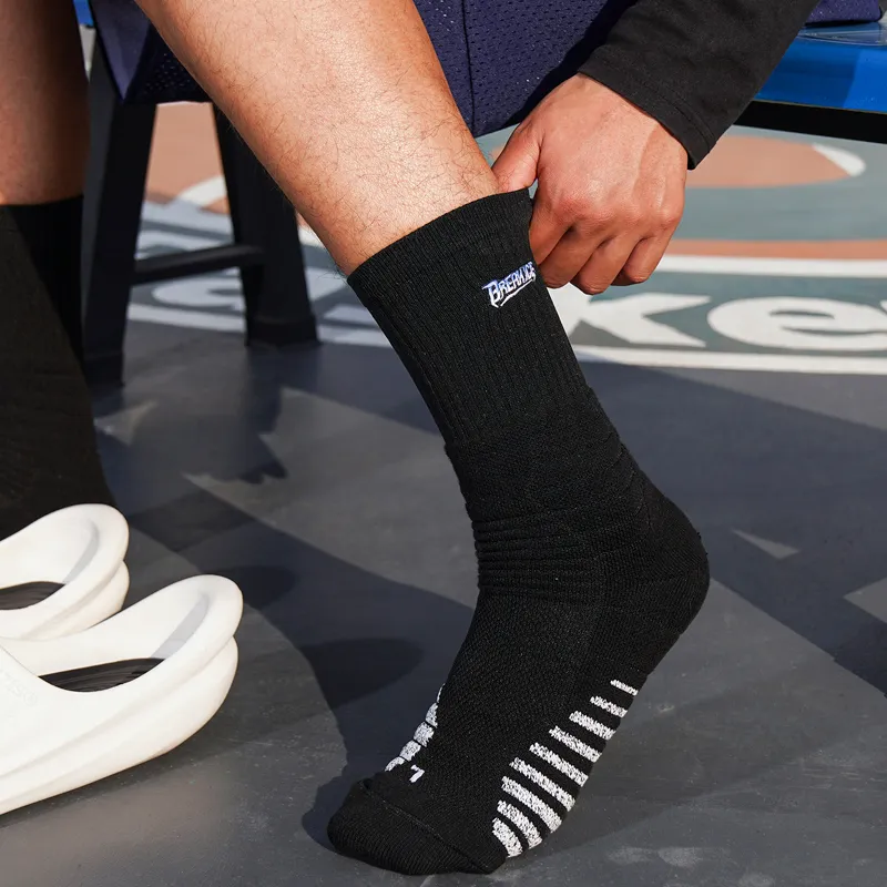 BKCXZICE Terry Sole Thickened Slip Resistant Running Training Socks High Top Elite Basketball Socks Unisex 2 Pack-5