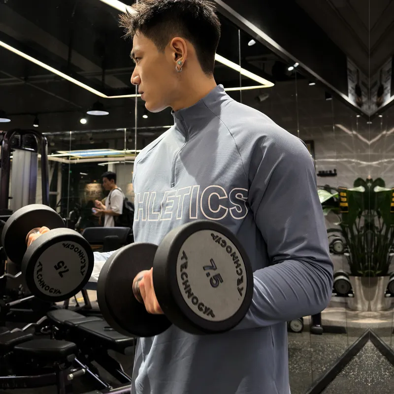 BKCXZICE Loose Fit Stand Collar Basketball T-Shirt Men's-14