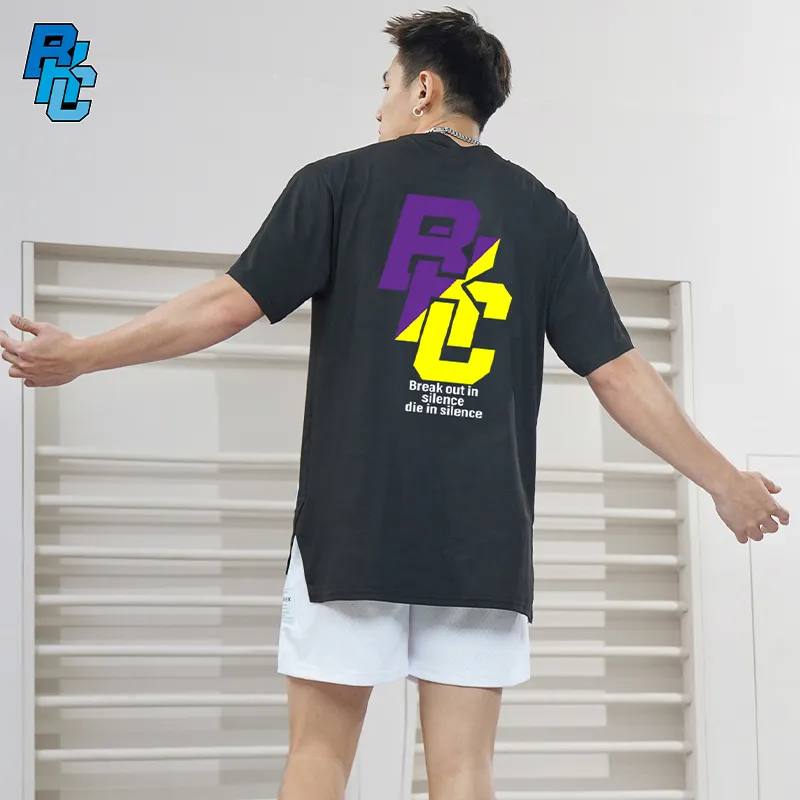 BKCXZICE Sports T Shirt Gradient Color Scheme Running Fitness Crew Neck Basketball Jerseys Unisex-23