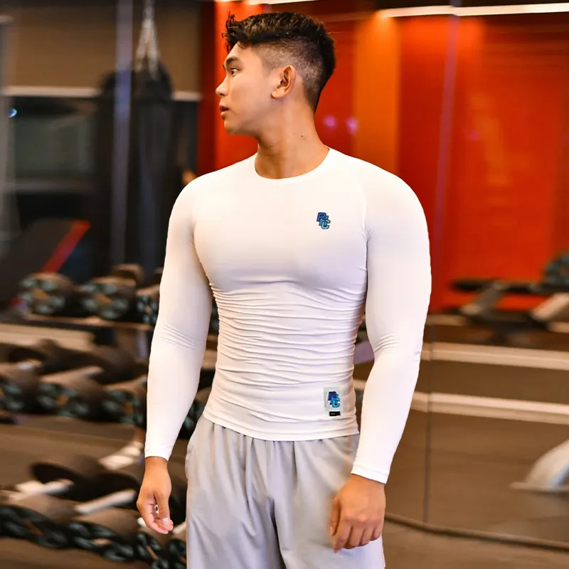 BKCXZICE Training Top Running Fitness Quick Dry Solid Color Versatile Breathable Tight Fit T Shirt Men's White-9