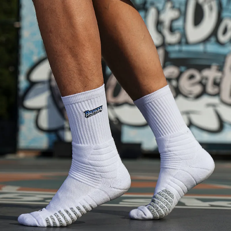 BKCXZICE Terry Sole Thickened Slip Resistant Running Training Socks High Top Elite Basketball Socks Unisex 2 Pack-1