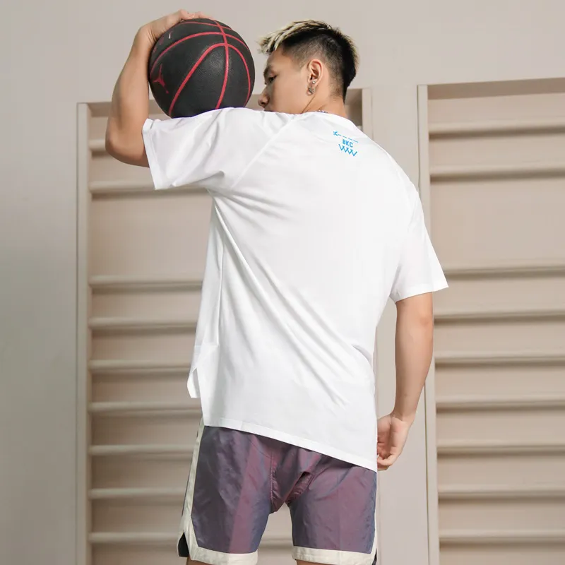 BKCXZICE T-Shirt Running Fitness Top Men's White-4