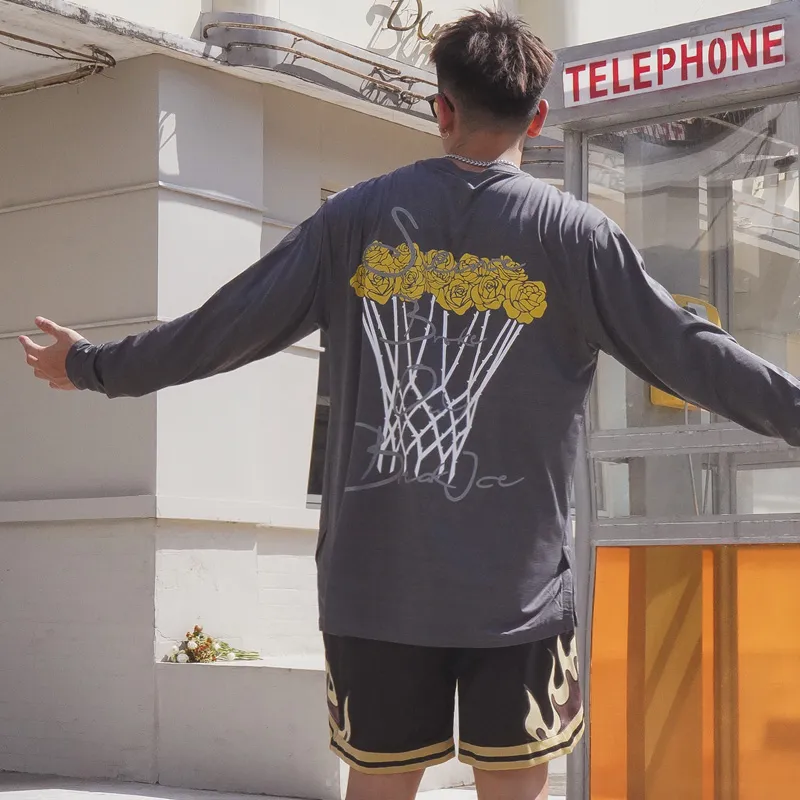 BKCXZICE American Vintage Sports Long Sleeved Loose Fit Breathable T Shirt Unisex-7