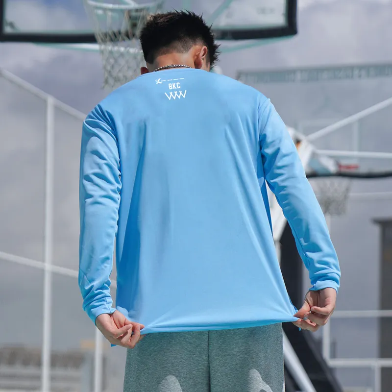 BKCXZICE Quick Dry Running Fitness Long Sleeved T Shirt Men's-10