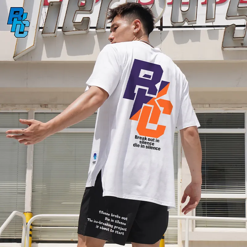 BKCXZICE Sports T Shirt Gradient Color Scheme Running Fitness Crew Neck Basketball Jerseys Unisex-48