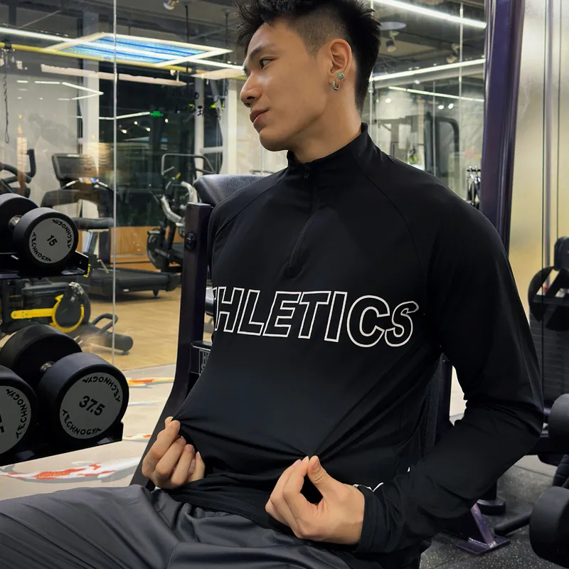 BKCXZICE Loose Fit Stand Collar Basketball T-Shirt Men's-8