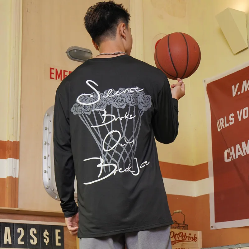 BKCXZICE American Vintage Sports Long Sleeved Loose Fit Breathable T Shirt Unisex-20