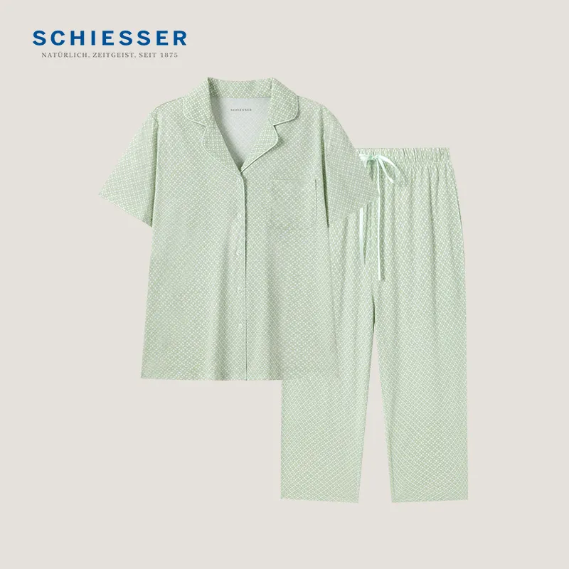 Shuya Pajama Set Women's Light Green-1