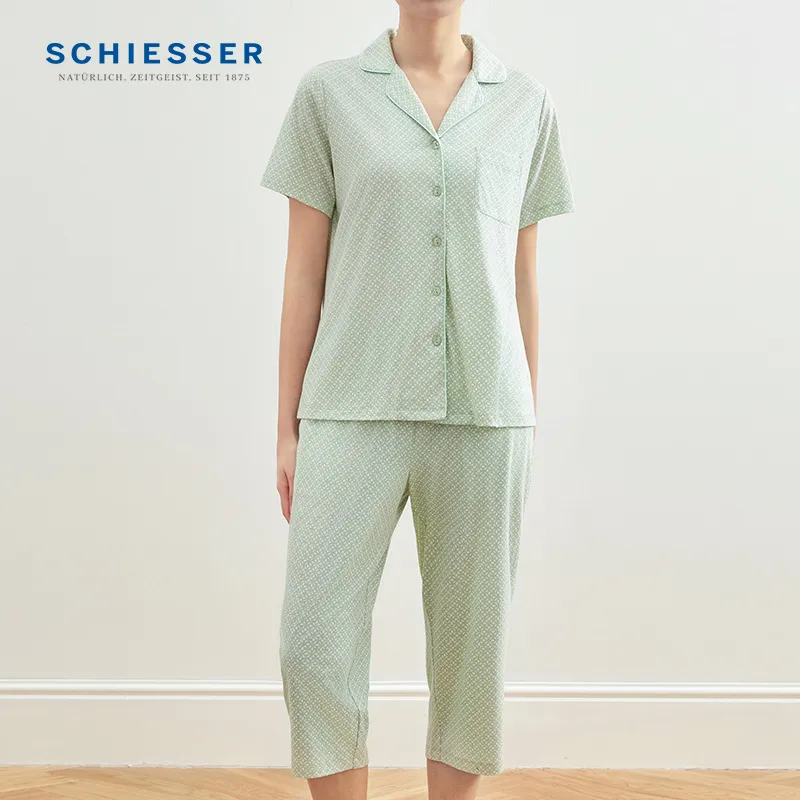 Shuya Pajama Set Women's Light Green-2