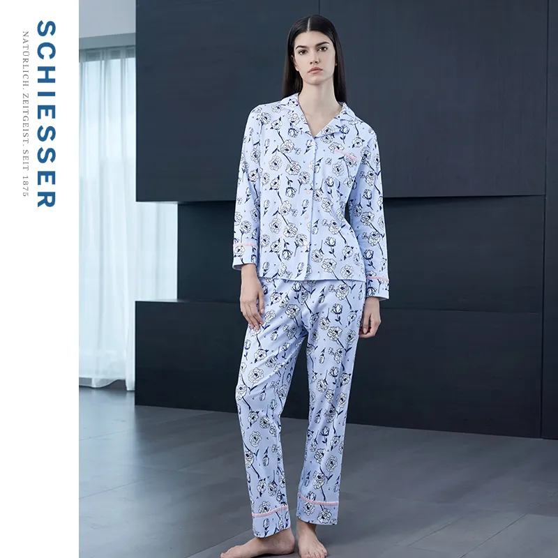 Shuya Pajama Set Women's Light Blue-2