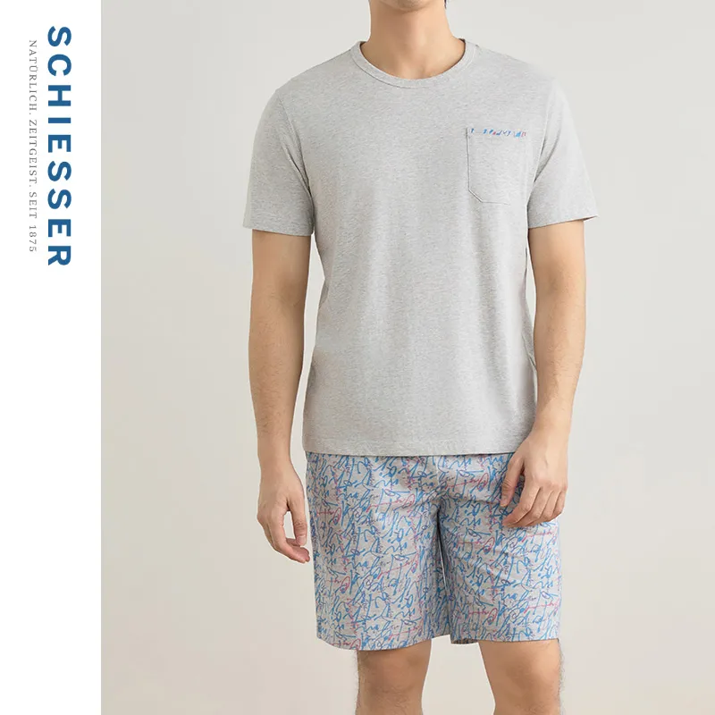 Shuya Pajama Set Men's Light Heather Gray-1