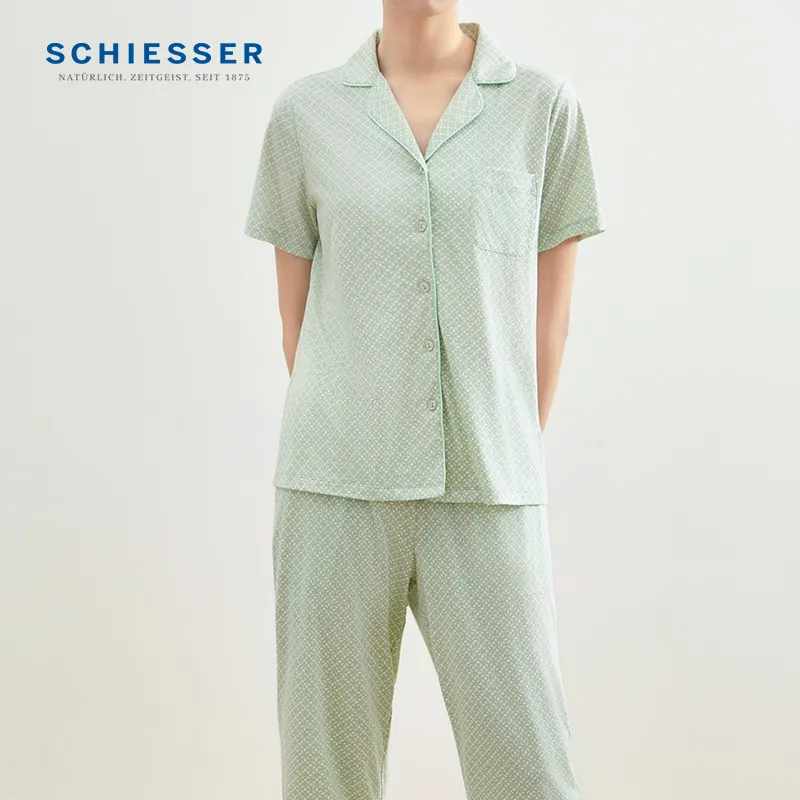 Shuya Pajama Set Women's Light Green-6