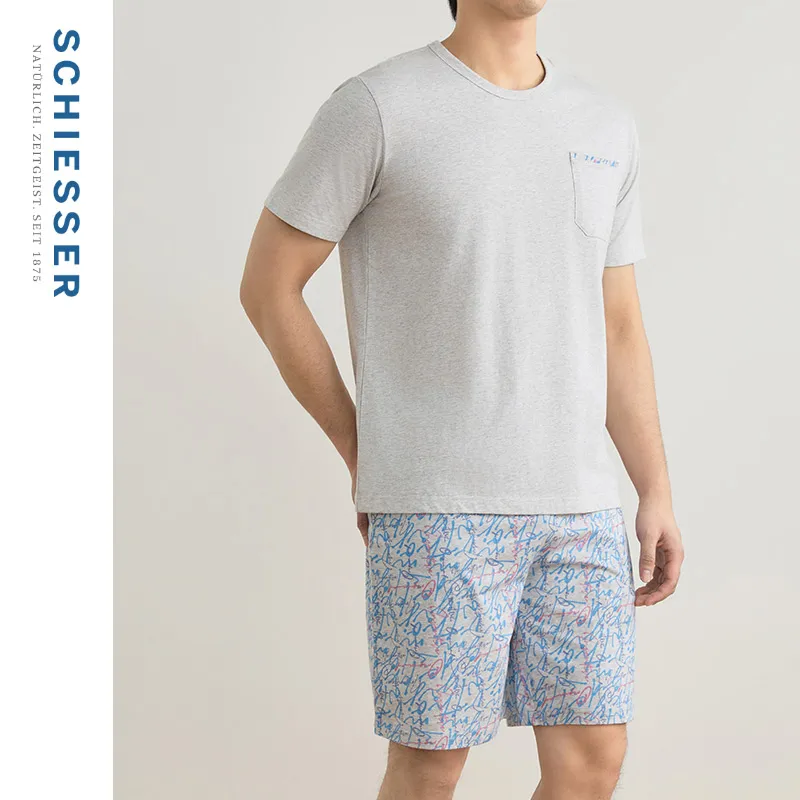 Shuya Pajama Set Men's Light Heather Gray-2