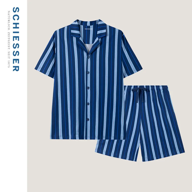 Shuya Pajama Set Men's Royal Blue-1