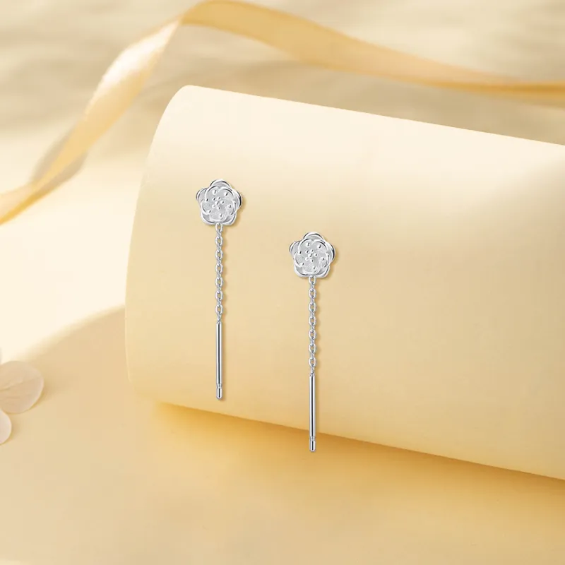 KUMET Sterling Silver Drop Earrings Women's-2