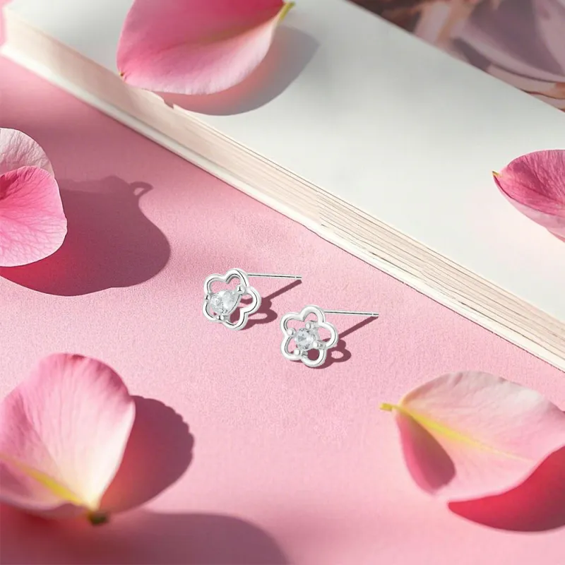 KUMET Sterling Silver Stud Earrings Women's-4