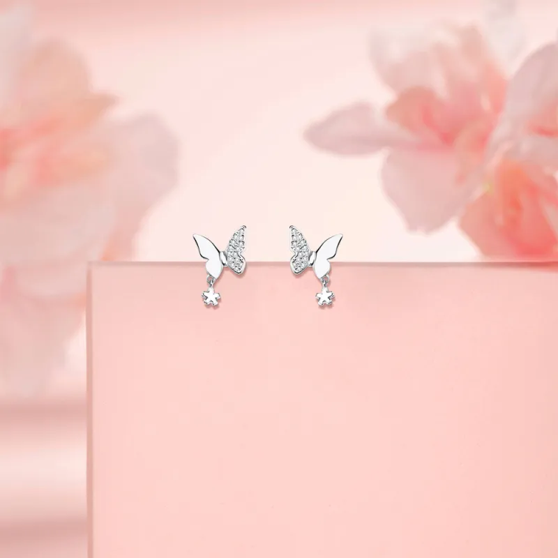 KUMET Sterling Silver Stud Earrings Women's-2