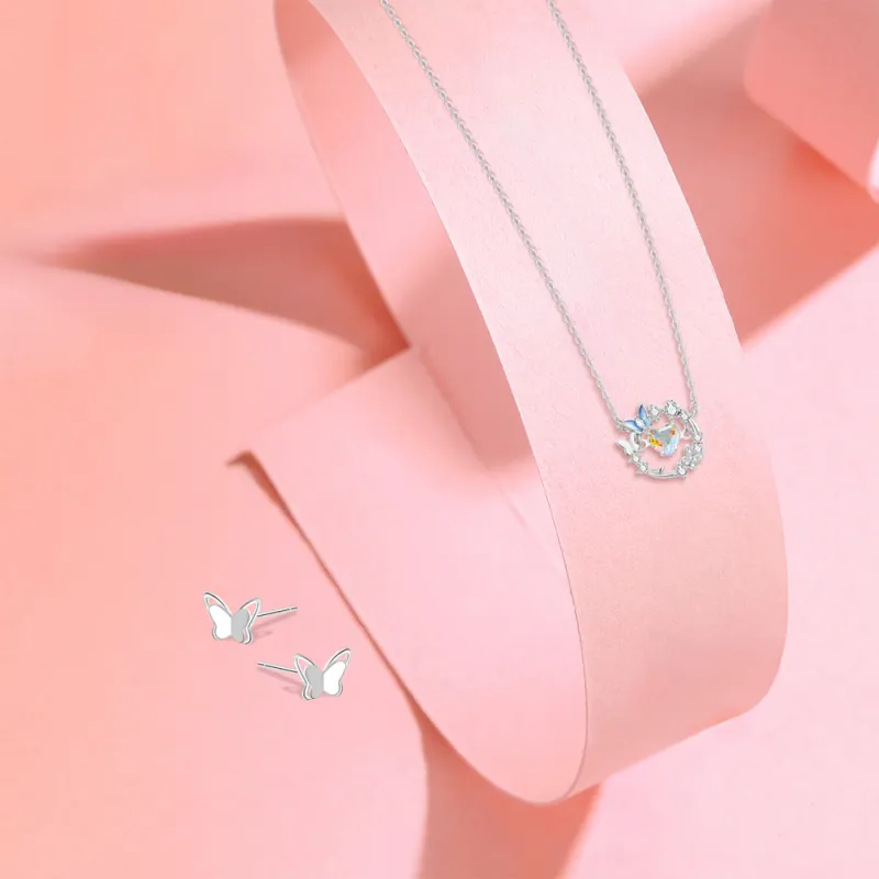 KUMET Zircon Necklaces Women's Couple Birthday Anniversary Gift-1