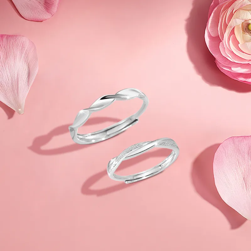 KUMET Sterling Silver Rings Unisex Bestie Same Style-3