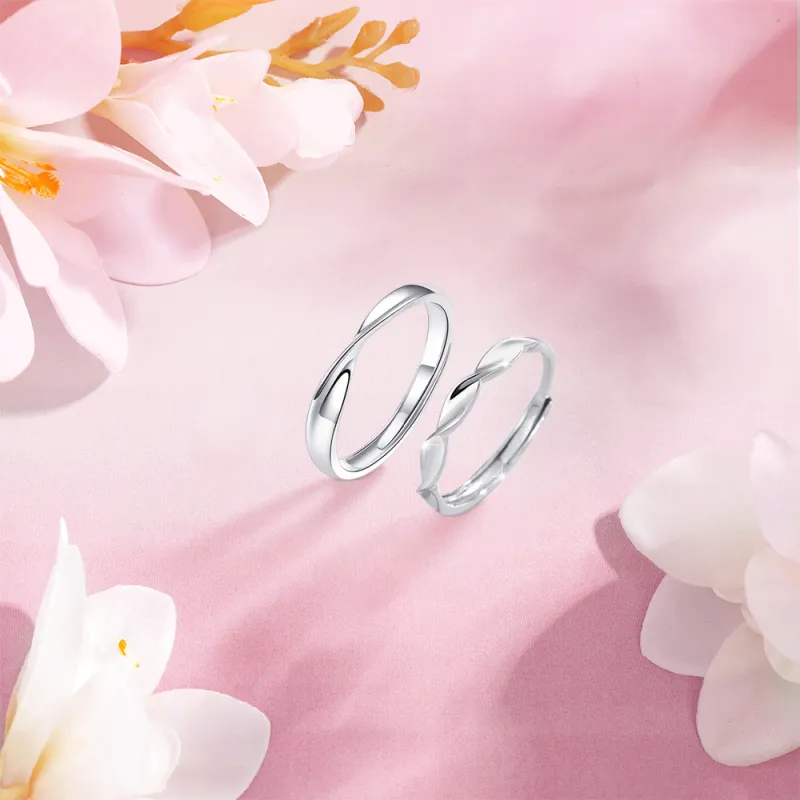 KUMET Sterling Silver Rings Unisex Couple Couple Rings-4