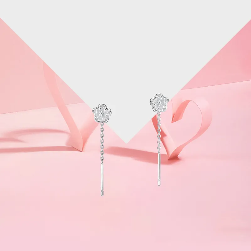 KUMET Sterling Silver Drop Earrings Women's-4