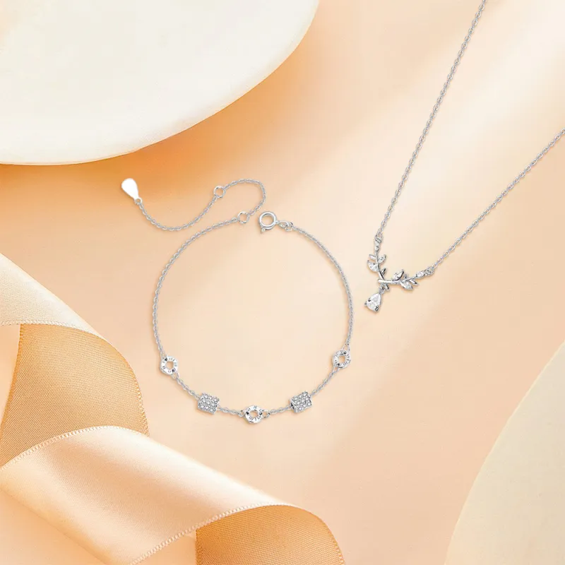 KUMET Sterling Silver Necklaces Women's-5