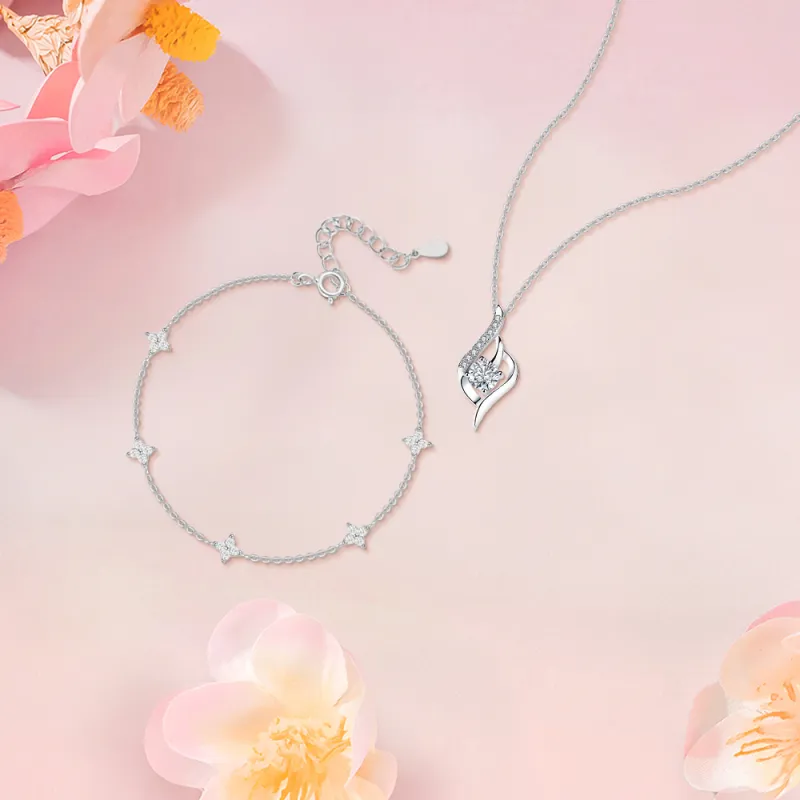 KUMET Sterling Silver Necklaces Women's-6