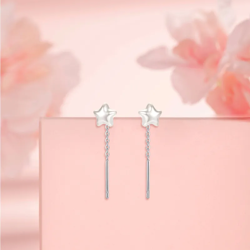 KUMET Sterling Silver Drop Earrings Women's-4